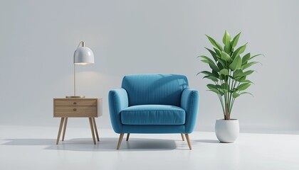 Bright and comfortable minimalist living room