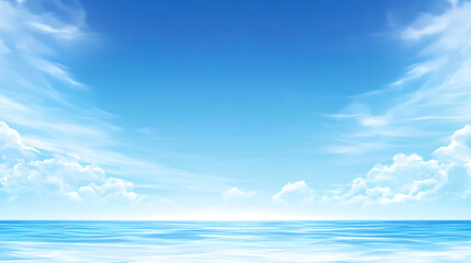 Obraz premium Calm ocean view seascape digital art tranquil atmosphere horizon perspective serenity concept