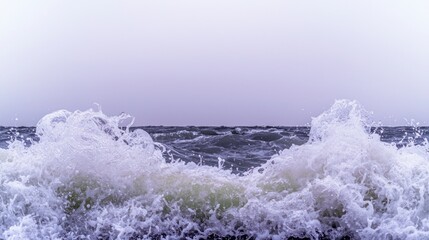 Fototapeta premium Dramatic Ocean Waves Crashing Frothy Sea Whitecaps Water Texture