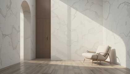 Minimalist interior design modern apartment 3d visualization bright room aesthetic perspective