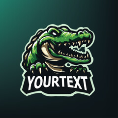 crocodile green mascot logo 