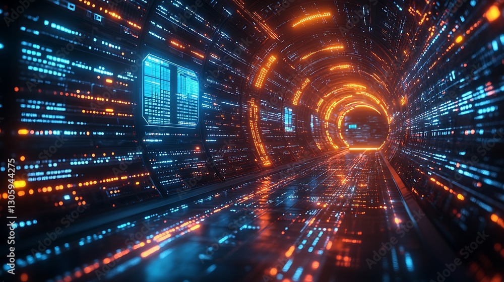 Aufkleber ahmadwahyuutomo776@gmail.com High-frequency trading servers with a glowing stock chart visual in a digital representation.