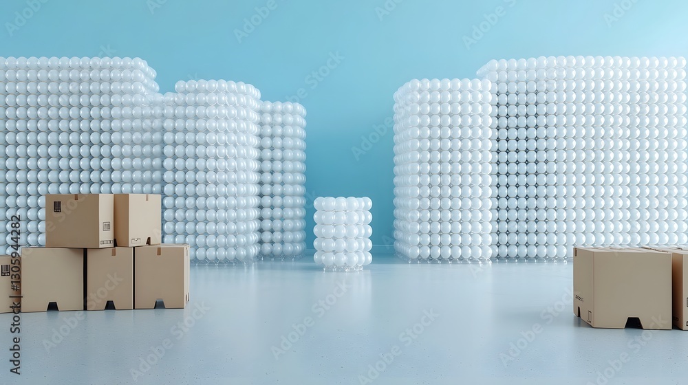 Poster 3d rendering of a transparent glossy bubble mailer packaging mockup with a clean minimalist design a