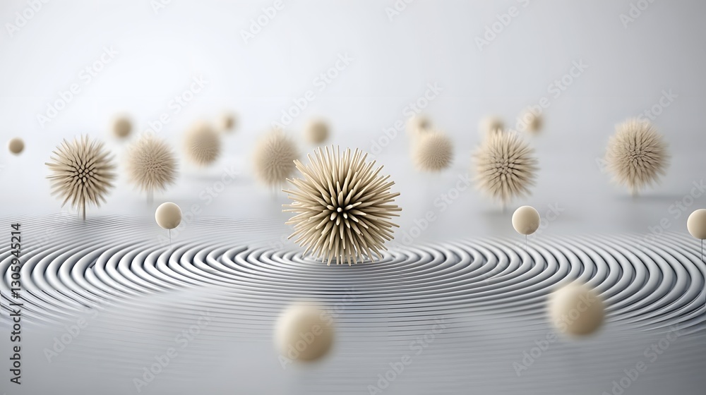 Aufkleber and dynamic image showcasing a ferrofluid sculpture with organic magnetic spikes and flowing shimmer