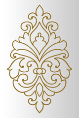 Victorian-Era Elegance with Fleur-de-Lis Motif and Baroque Scrollwork on White Background.