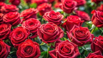 Fototapeta premium Beautiful background of vibrant natural red roses, roses, flowers, floral, background, blooming, red, petals, botanical, garden