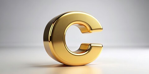 Gold Letter C, Luxury Alphabet, Elegant Initial, 3D Gold Letter, Shiny Golden C, Premium Gold Font, Isolated Gold Letter C, Capital C, Alphabet Letter, Golden Typography