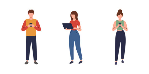 Fototapeta premium Diverse People Using Technology - Smartphone and Laptop