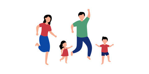 Happy Family Playing Outdoors