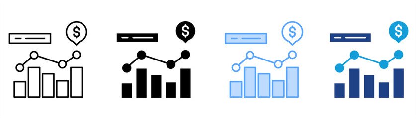 Market Analysis Icon Set Multiple Style Collection