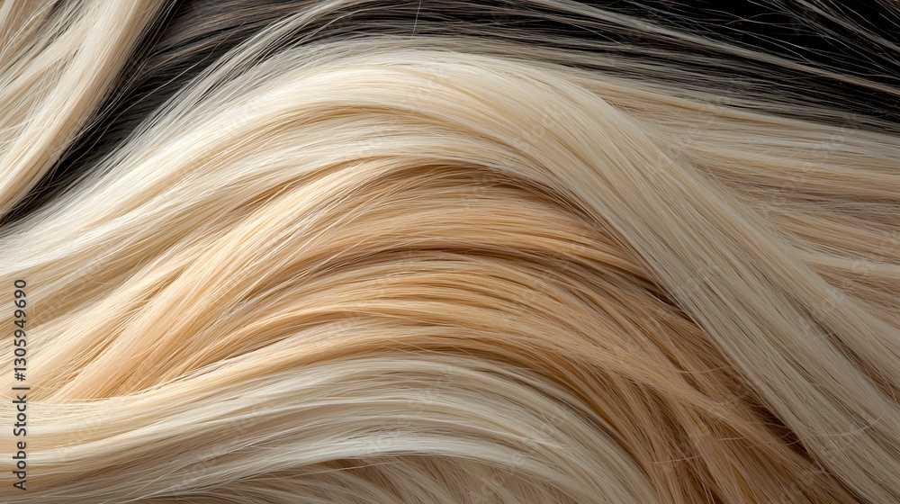 Poster closeup of chemically damaged hair showcasing the intricate texture uneven dye absorption and faded 