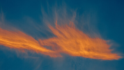 Obraz premium vanilla sky puffy clouds. fluffy blue sky background with tiny clouds for background , Beautiful cloudy tiny on fresh day.