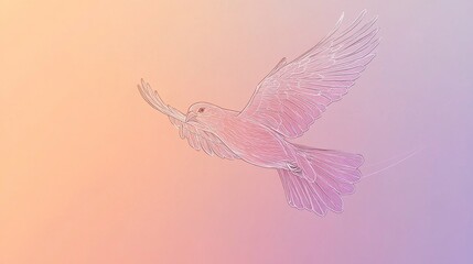 Obraz premium Elegant bird in flight artistic minimalist design line art drawing clean environment aerial view contemporary concept for stunning visual appeal