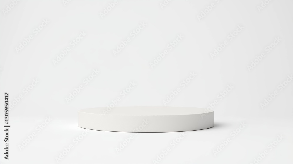 Poster minimalist white platform displaying products studio setting photography clean environment top view 