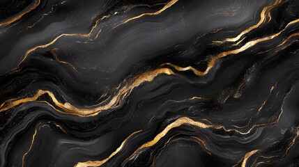 Abstract Black Gold Marble Texture Background