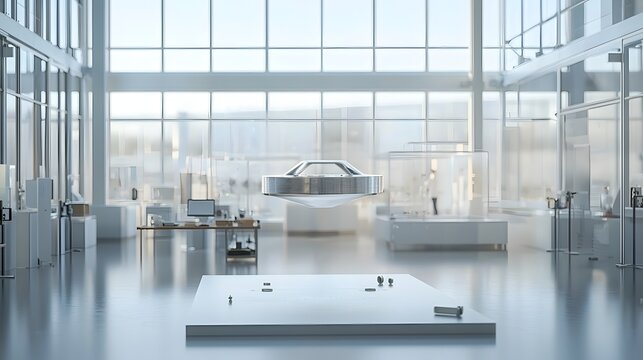 Detailed view of a scientific experiment showcasing magnetic levitation with a superconductor material hovering above a powerful magnet