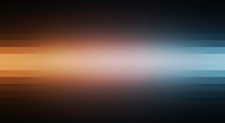 Obraz premium Abstract Light Symphony: A captivating abstract composition showcasing a dynamic interplay of light and color. The image is dominated by horizontal bands, where gradients of orange, blue.