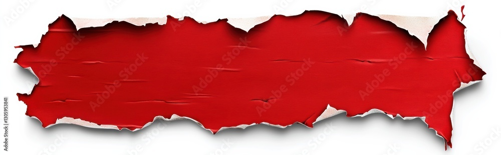 Poster dynamic red torn paper action creative space graphic design studio environment close-up view bold co