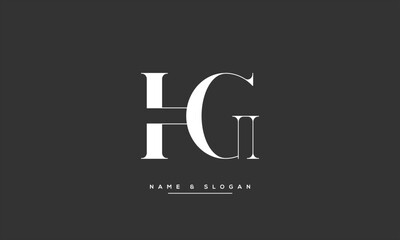 Obraz premium HG, GH, H, G Abstract Letters Logo Monogram