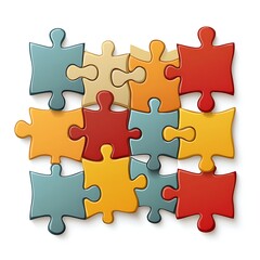 Obraz premium Colorful puzzle pieces assembled