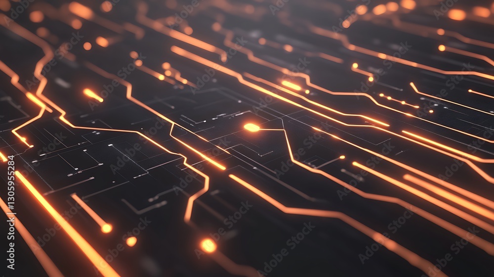Fototapete Futuristic smart grid network illustration with hyper-detailed design elements and advanced technology features.