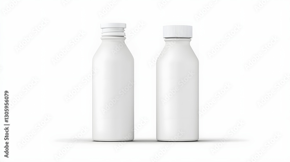 Poster 3D render of a modern and minimalist recyclable carton bottle with a clean white matte finish and a sleek contemporary cap design  The bottle is displayed in a simple