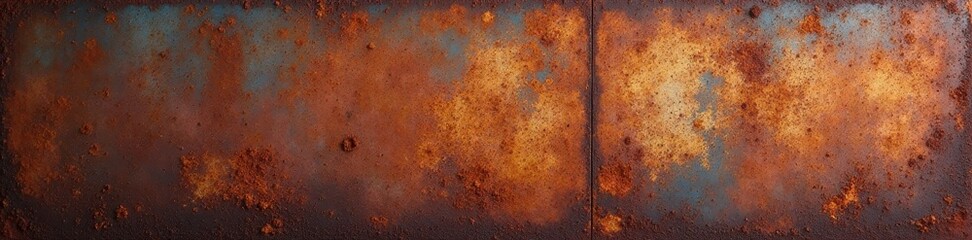 Deeply textured rusty wall, layers of rust and decay , backdrop, rough texture, exterior