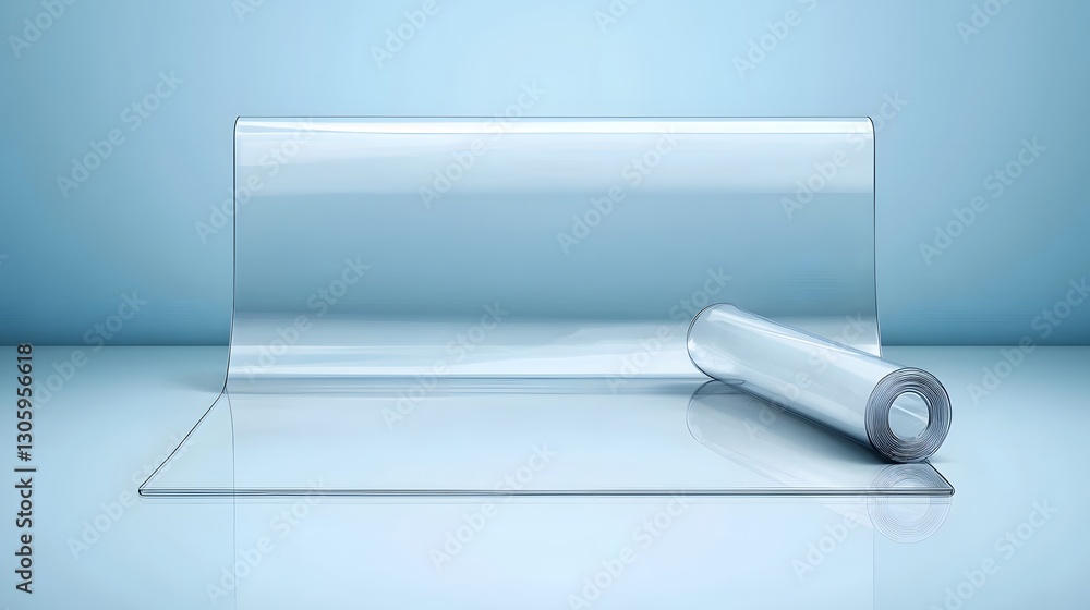 Poster 3D Rendering of a Transparent Bubble Mailer with a Glossy Minimalist Surface and Clean Design  Ideal for Packaging Shipping and Product Presentation