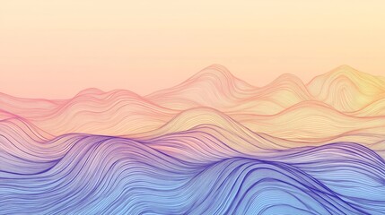 Obraz premium Creating minimalist line art of ocean waves in abstract scene coastal landscape digital artwork serene environment aerial view artistic expression