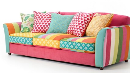 Minimalist Sofa, Isolated Pillows, Modern Home Decor, Simple Furniture, Cozy Living Room, Beige Couch, Comfortable Seating