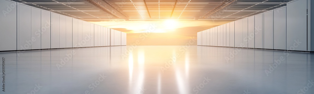 Poster industrial-scale smart battery storage hub image for technological and energy solutions.