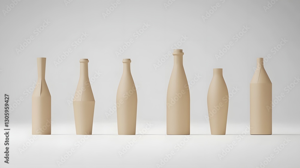 Poster a photo showcasing a recycled paper carton bottle with a minimalist clean design that emphasizes sus
