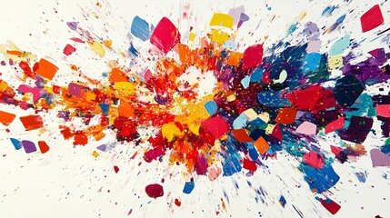 Abstract Colorful Explosion Of Paint Splatter