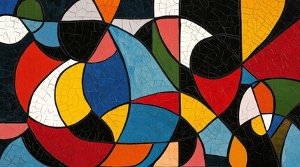 Abstract mosaic shapes unleashed in a cubist-inspired design for modern art enthusiasts in urban environments