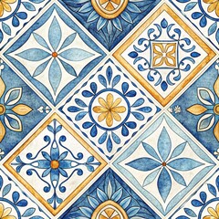 Seamless Tile Pattern Design Vibrant Colors Interior Decor Artistic Aesthetic