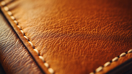 Timeless Texture: Capturing the luxurious detail of fine leather, the image highlights the stitching and natural patterns. It's a testament to craftsmanship and enduring quality. 