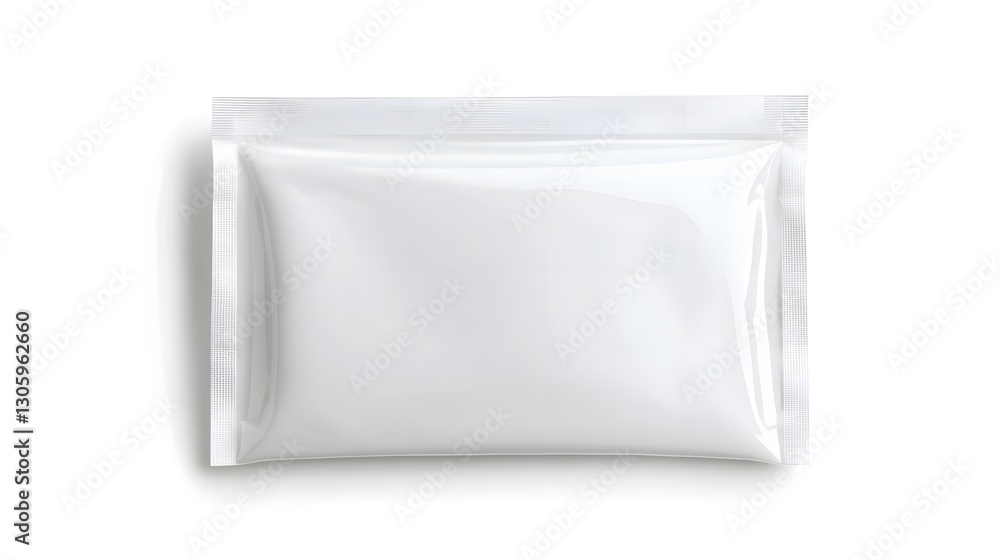 Poster clear plastic vacuum sealed pouch with no markings or branding emphasizing simplicity and minimalist