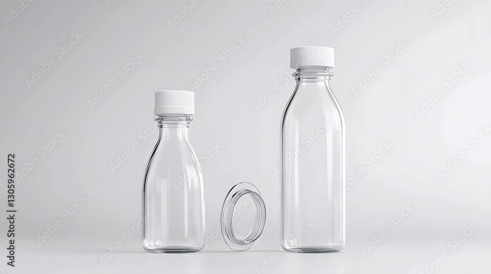 Poster clear plastic squeeze bottle with flip top cap isolated on plain white background simple unbranded a