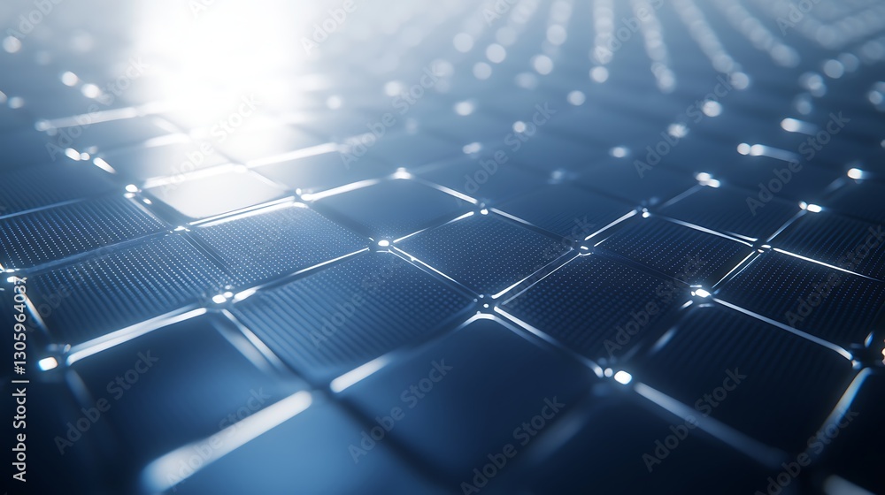 Aufkleber futuristic nanotech solar cell captured in a macro shot showcasing advanced technology and design.