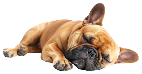 Obraz premium PNG Sleeping French Bulldog on white
