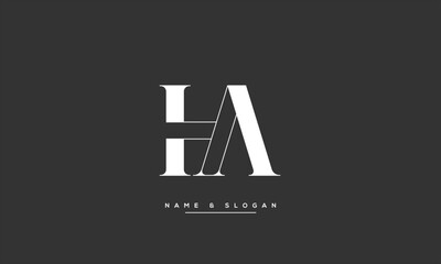 HA, AH, H, A Abstract Letters Logo Monogram