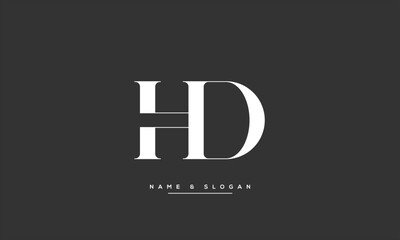 Obraz premium HD, DH, H, D Abstract Letters Logo Monogram