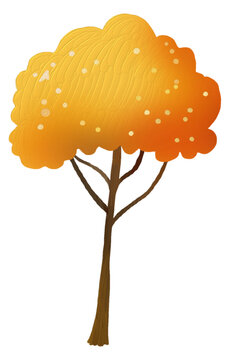 yellow tree with orange leaves clip art preview
