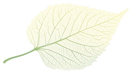 Obraz premium Delicate Green Leaf Vein Structure Botanical Illustration