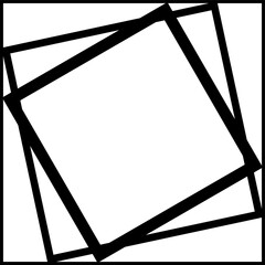 Square frame blend swirl line gradient. Technology elements