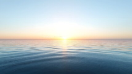 Fototapeta premium Mesmerizing tranquil landscape of a peaceful summer lake with a stunning sunset reflection upon the calm mirror like surface The golden glow of the setting sun casts a magical