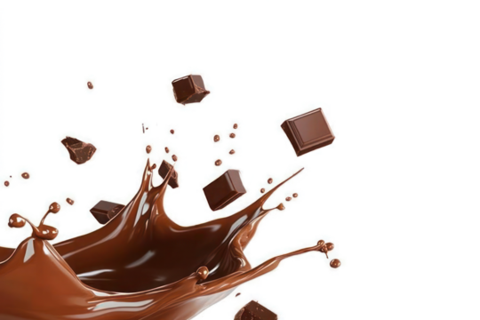 chocolate splash isolated on transparent background