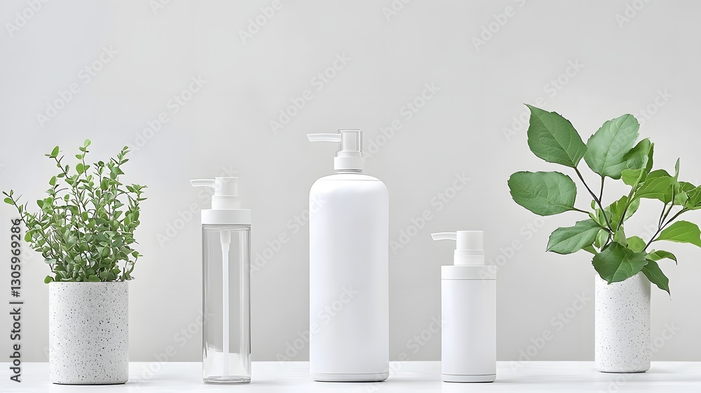 Aufkleber modular refillable bottle system with interchangeable sections in a clean white finish eco friendly 
