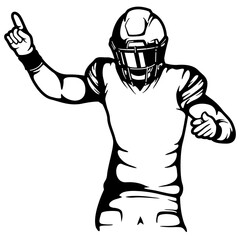 Football Player | Football | Team Sports | Football League | Football Season | American Football | Football Field | Football Game | Original Illustration | Vector and Clipart | Cutfile and Stencil