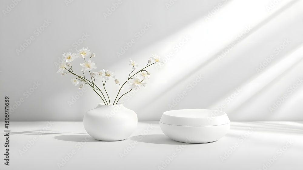Poster photo of a plant based pla plastic container with a smooth frosted texture that reflects soft lighti